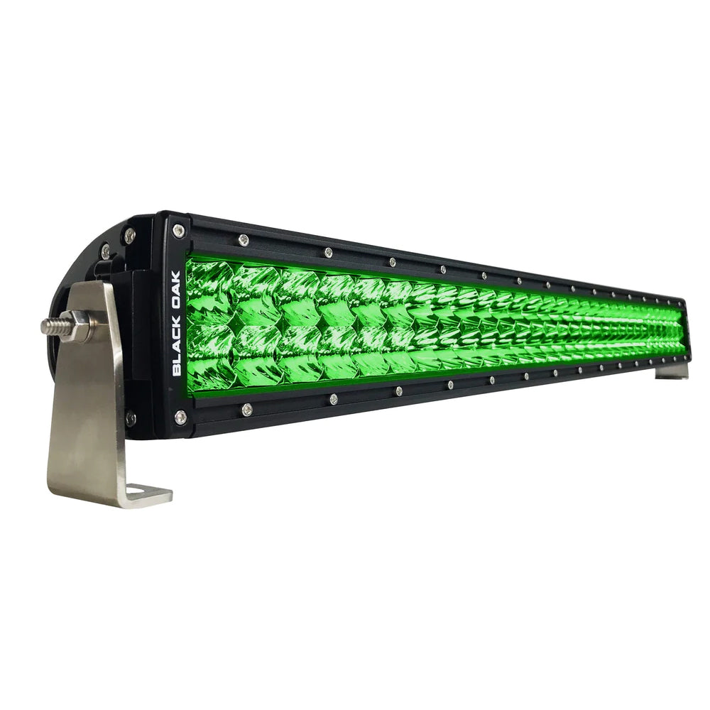 Black Oak Curved Double Row Combo Green Hog Hunting 30" Light Bar - Black - 30CG-D3OS