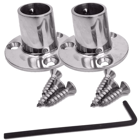 NavPod Feet Pair Kit   Stainless Steel Feet for 1  Diameter Tubing (Circular Base) - SS100-CIR-KIT