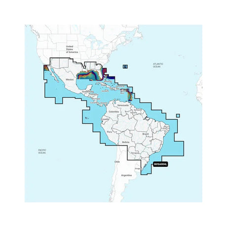 Garmin Navionics Vision+  NVSA004L -Mexico, the Caribbean to Brazil - Inland & Coastal Marine Charts - 010-C1285-00