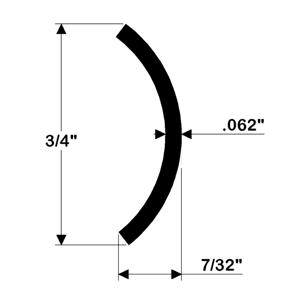 TACO Hollow Back 304 Stainless Steel Rub Rail Insert 3/4" x 6' - S11-4511P6-1