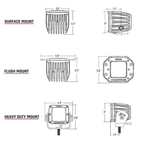 RIGID Industries D-Series Pro Flood Diffused Surface Mount Black Light - Pair - 202513