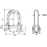Wichard Self-Locking D Shackle - 12mm Diameter - 15/32" - 1206