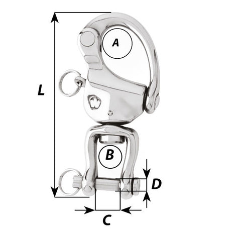 Wichard HR Snap Shackle With Clevis Pin Swivel - 120mm Length - 4-23/32" - 2478