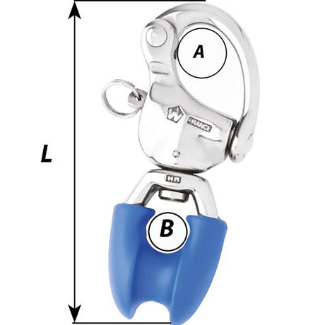 Wichard HR Snap Shackle With Thimble Eye - 110mm Length - 4-21/64" - 2495