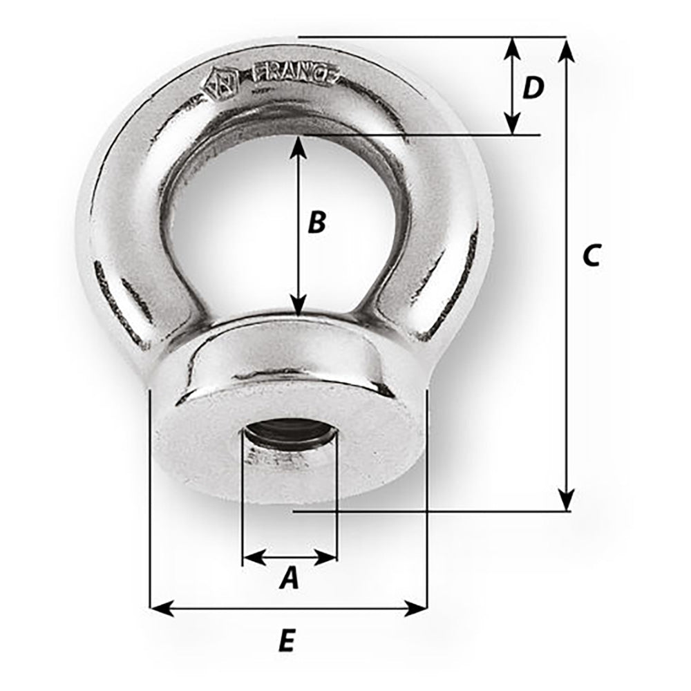 Wichard 10mm Eye Nut - Thread M10 x 150mm - 6355