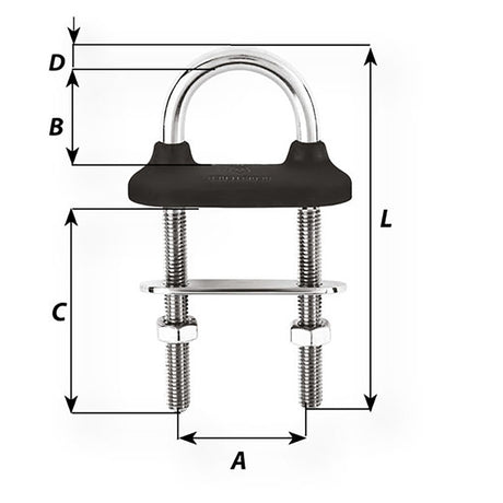 Wichard Black Watertight U-bolt - 5mm Diameter - 13/64" - 60mm Length - 2-23/64" - 65321