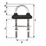 Wichard Black Watertight U-Bolt - 6mm Diameter - 15/64" - 70mm Length - 2-3/4" - 65331