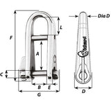 Wichard HR Key Pin Shackle With Bar - 6mm Pin Diameter - 91433