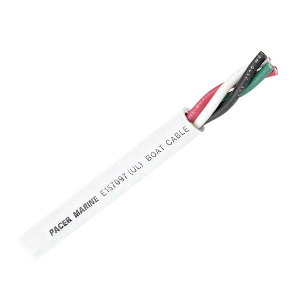 Pacer Round 4 Conductor Cable - 100' - 16/4 AWG - Black, Green, Red & White - WR16/4-100