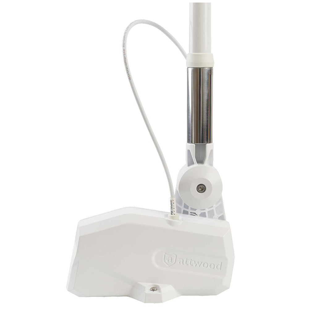 Attwood PowerBase Antenna - White Powered Fold-Down Antenna Base - 6100-AT-7