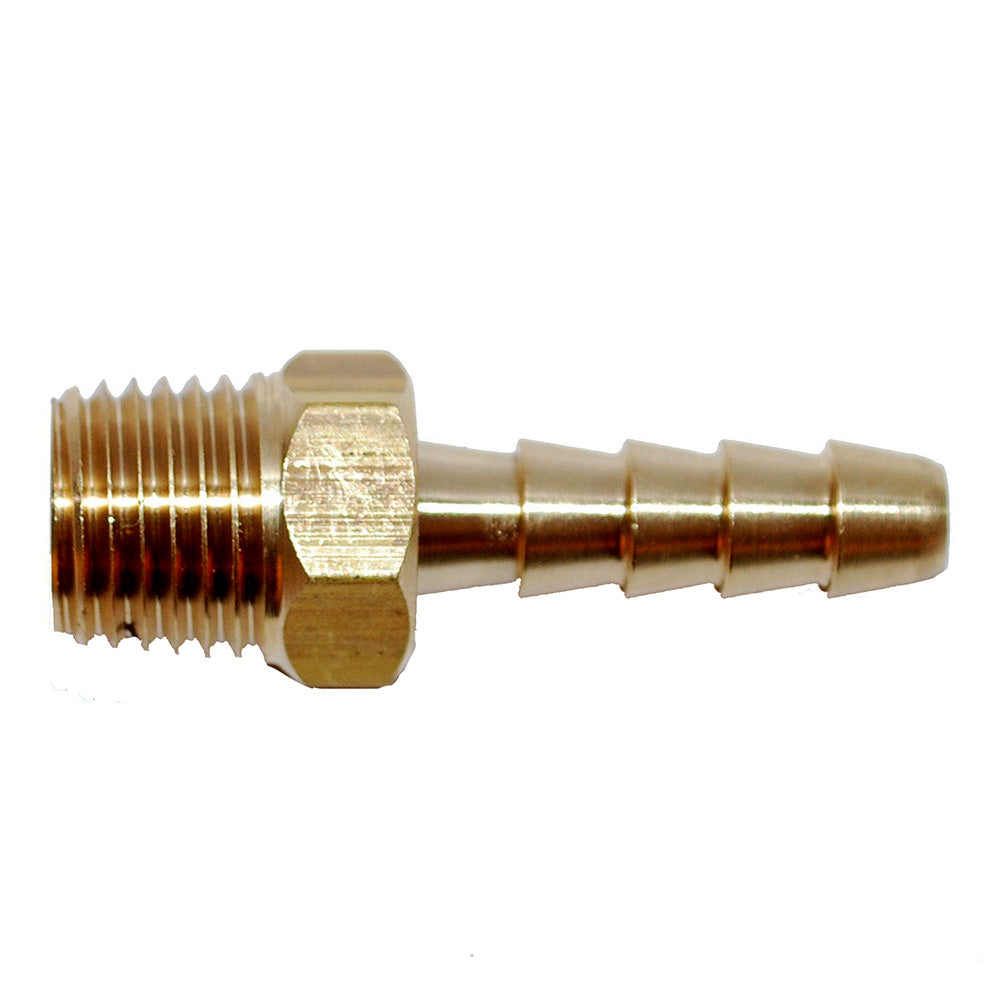 Attwood Universal Brass Fuel Hose Fitting - 1/4" NPT x 3/8" Barb - 14540-6