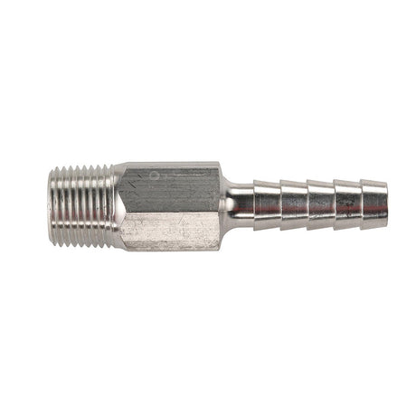 Universal Aluminum Fuel Hose Fitting - 3/8" NPT x 3/8" Barb - (Anti-Siphon Valve) - 88FAS038-6