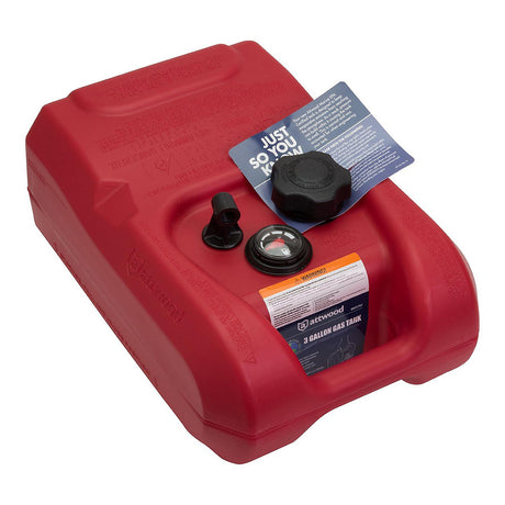 Attwood Portable Fuel Tank - 3 Gallon w/Gauge - 8803LPG2