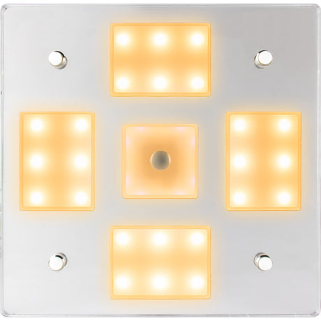 Sea-Dog Square LED Mirror Light w/On/Off Dimmer - White & Blue - 401840-3