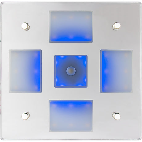 Sea-Dog Square LED Mirror Light w/On/Off Dimmer - White & Blue - 401840-3