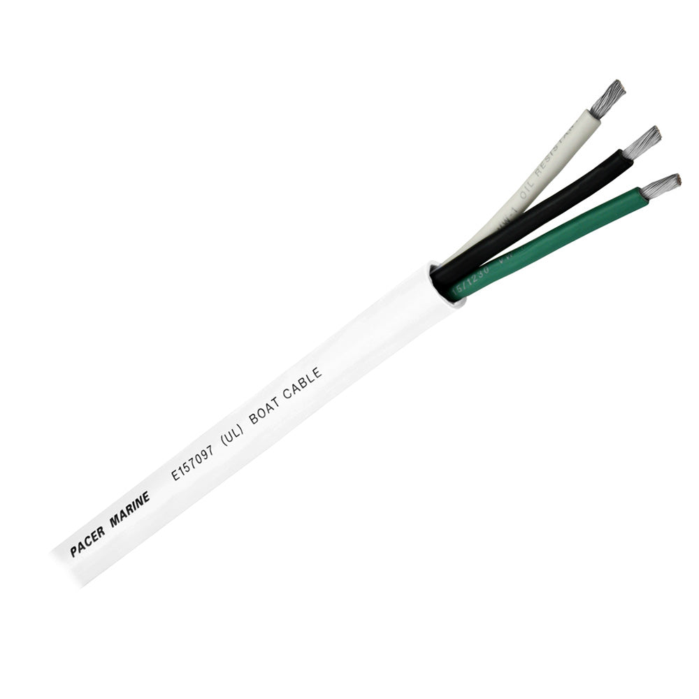 Pacer Round 3 Conductor Cable - 500' - 14/3 AWG - Black, Green & White - WR14/3-500