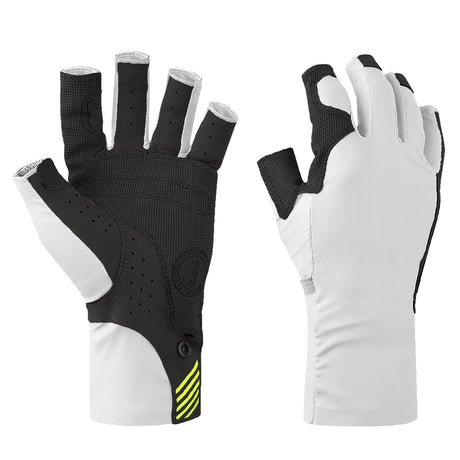 Mustang Traction UV Open Finger Gloves - White & Black - XS - MA6007-267-XS-267