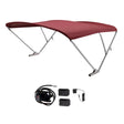 SureShade Battery Powered Bimini - Clear Anodized Frame & Burgundy Fabric - 2021133090