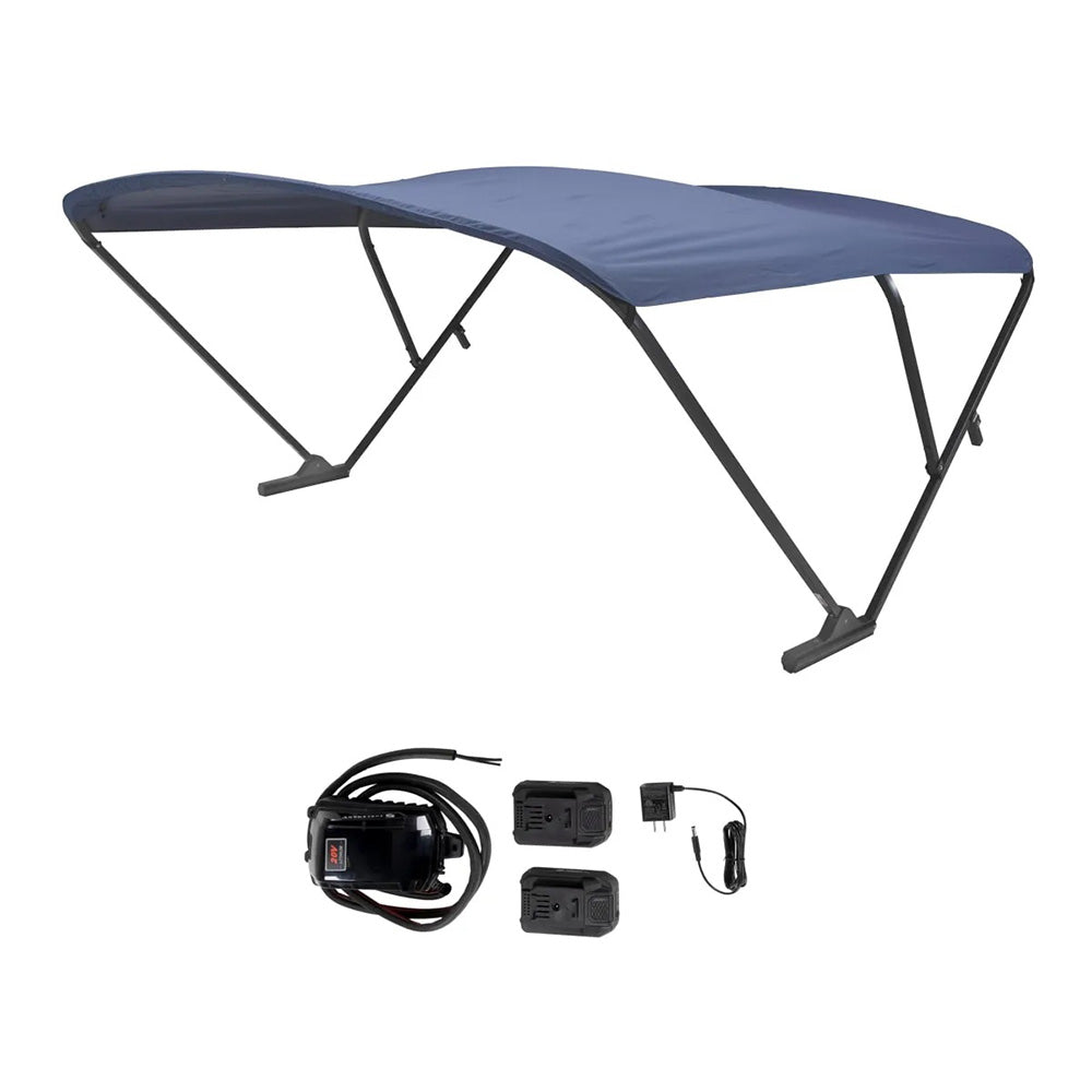 SureShade Battery Powered Bimini - Black Anodized Frame & Navy Fabric - 2021133095