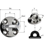 Wichard Round Pad Eye - 57mm Diameter (2-1/4") - Fixed - 6635