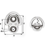 Wichard Folding Pad Eye - 6mm Diameter (15/64") - 2 Fixed Holes - 6684