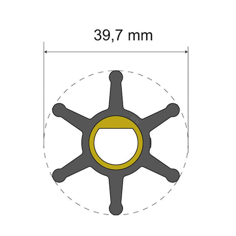Albin Pump Premium Impeller Kit - 39.7 x 12 x 19.2mm - 6 Blade - Single Flat Insert - 06 - 01 - 004 - Anchor Express