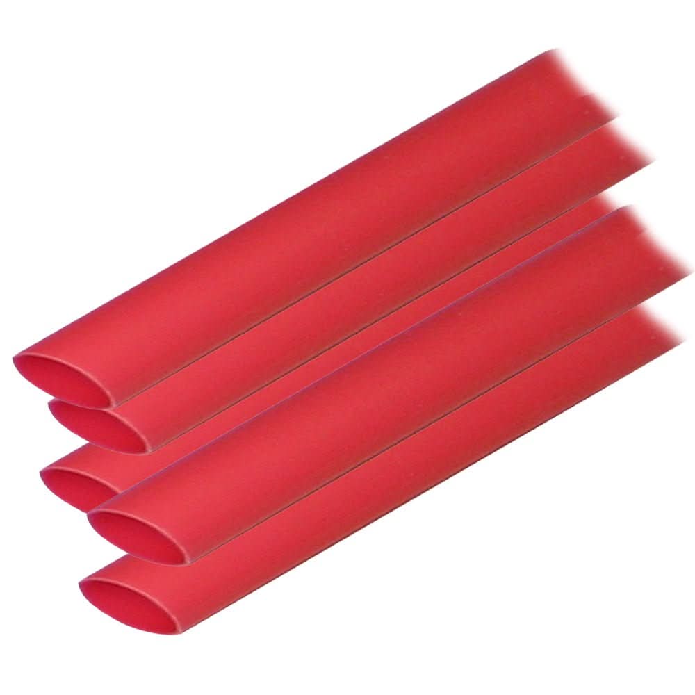 Ancor Adhesive Lined Heat Shrink Tubing (ALT) - 1/2" x 12" - 5 - Pack - Red - 305624 - Anchor Express