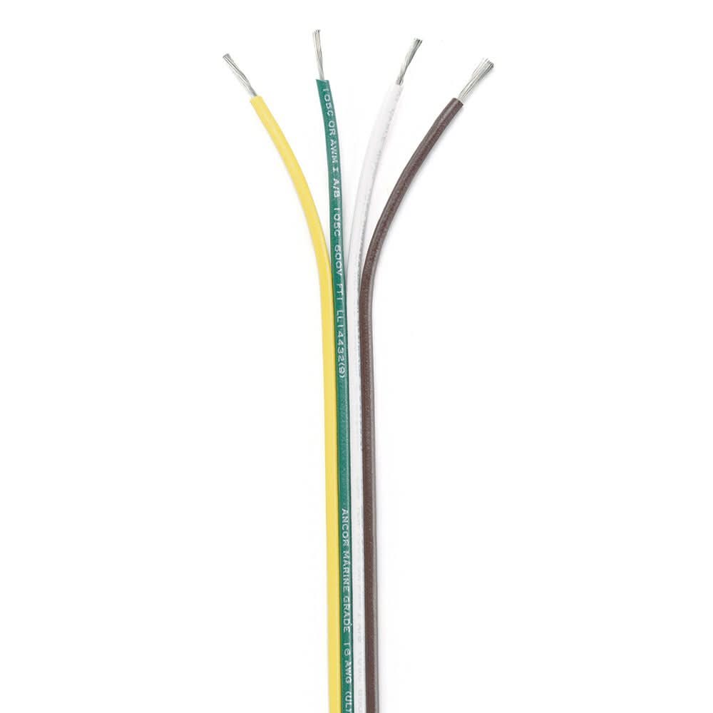 Ancor Ribbon Bonded Cable - 16/4 AWG - Brown/Green/White/Yellow - Flat - 100' - 154510 - Anchor Express