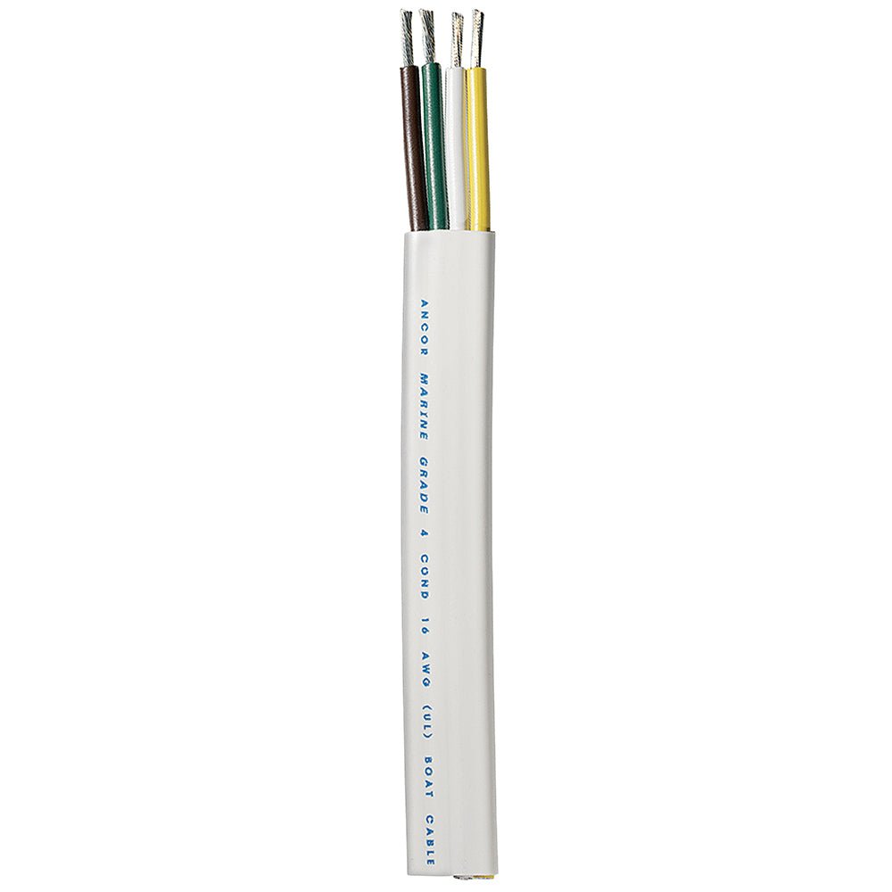 Ancor Trailer Cable - 16/4 AWG - Yellow/White/Green/Brown - Flat - 100' - 154010 - Anchor Express