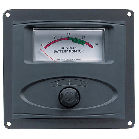 BEP 3 Input Panel Mounted Analog 12V Battery Condition Meter (Expanded Scale 8 - 16V DC Range) - 80 - 601 - 0020 - 00 - Anchor Express