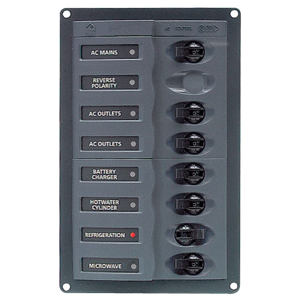 BEP AC Circuit Breaker Panel w/o Meters, 6 Way w/Double Pole Mains - 900 - ACM6W - 110V - Anchor Express