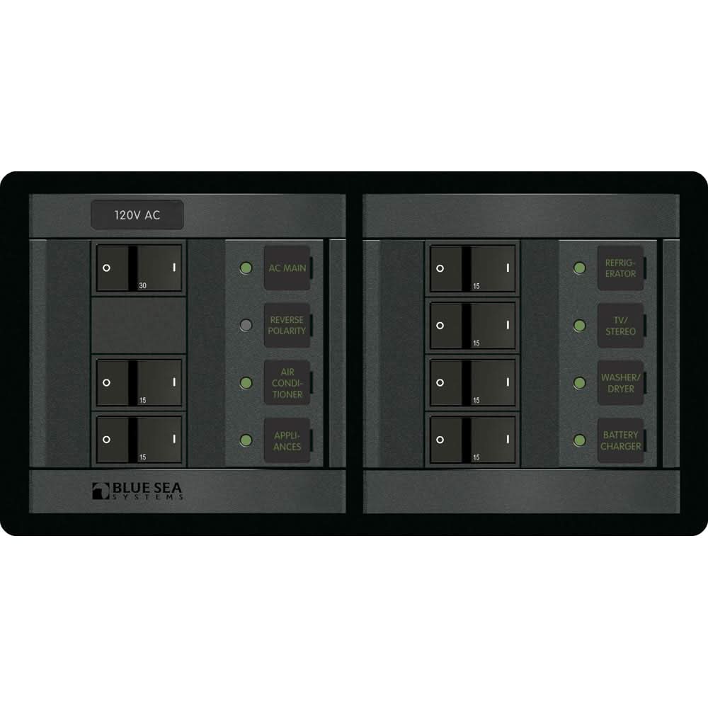 Blue Sea 1230 120V AC Main + 6 Positions - Horizontal - 1230 - Anchor Express