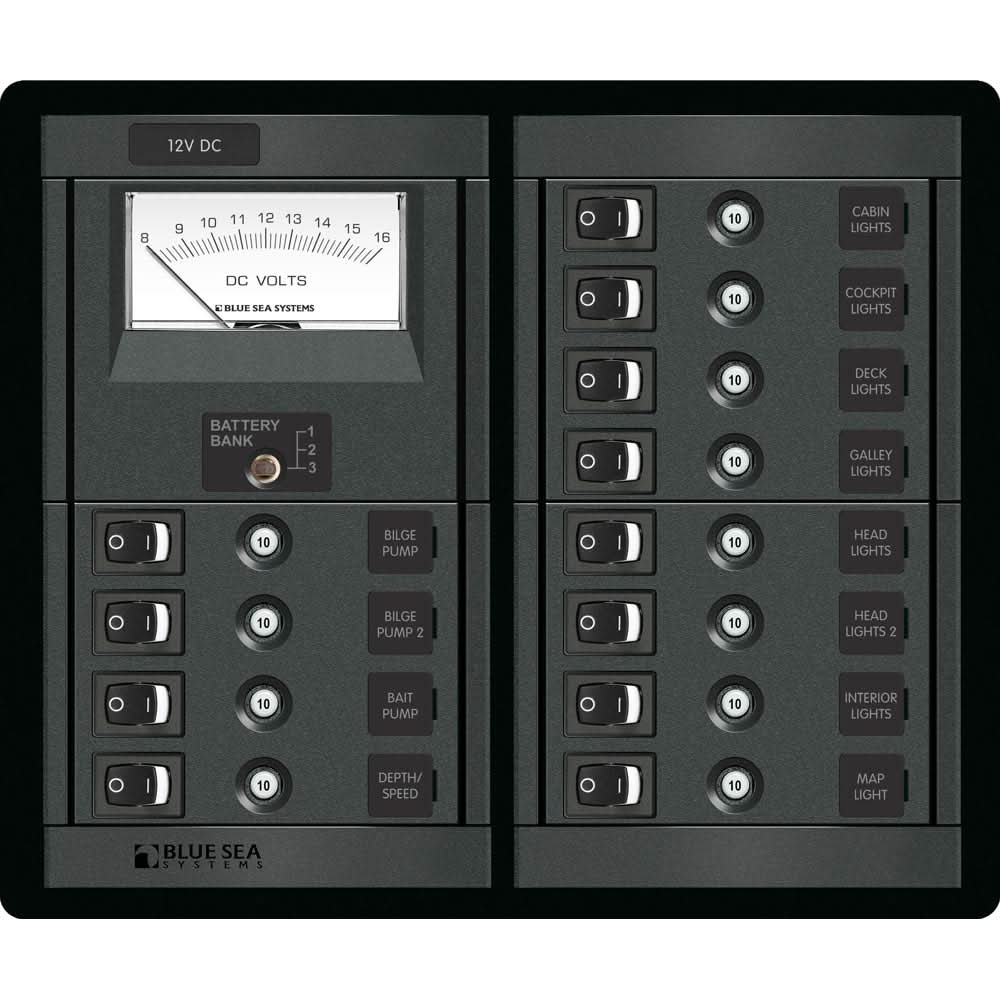 Blue Sea 1464 12 Position Switch CLB + Meter Square - 1464 - Anchor Express