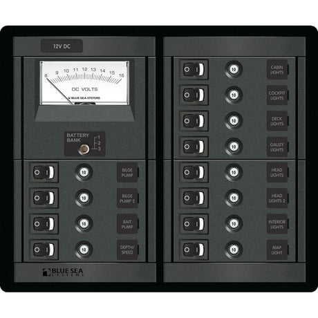 Blue Sea 1464 12 Position Switch CLB + Meter Square - 1464 - Anchor Express