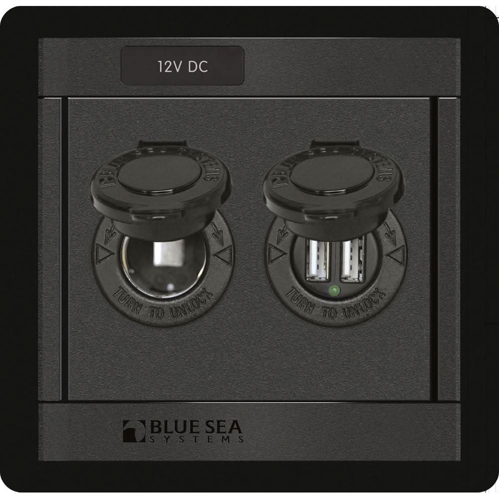 Blue Sea 1478 360 Panel - 12V DC Socket & Dual USB Charger - 1478 - Anchor Express