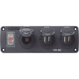 Blue Sea 4365 Water Resistant USB Accessory Panel - 15A Circuit Breaker, 12V Socket, 2x 2.1A Dual USB Chargers - 4365 - Anchor Express