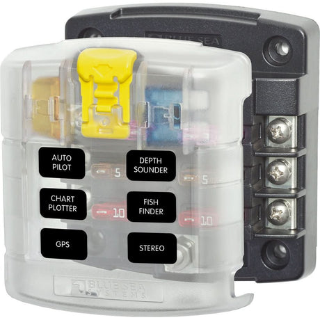 Blue Sea 5028 ST Blade Fuse Block w/ Cover - 6 Circuit without Negative Bus - 5028 - Anchor Express
