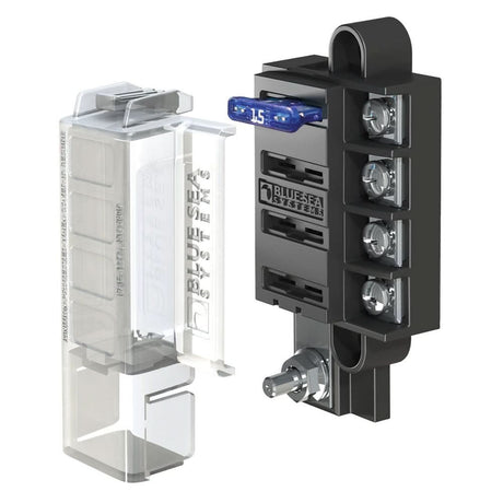 Blue Sea 5045 ST Blade Compact Fuse Blocks - 4 Circuits w/Cover - 5045 - Anchor Express
