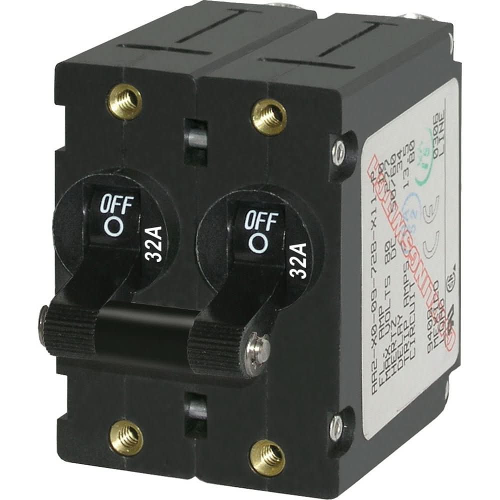 Blue Sea 7349 A - Series Double Pole Toggle - 32A - Black - 7349 - Anchor Express