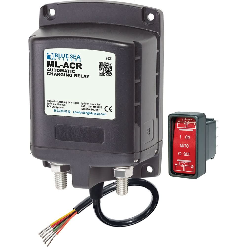 Blue Sea 7621 ML - Series Automatic Charging Relay (Magnetic Latch) 24V DC - 7621 - Anchor Express