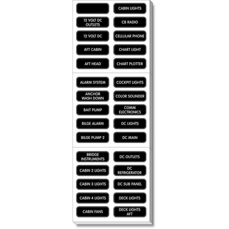 Blue Sea 8039 DC Panel Extended 120 Label Set - 8039 - Anchor Express