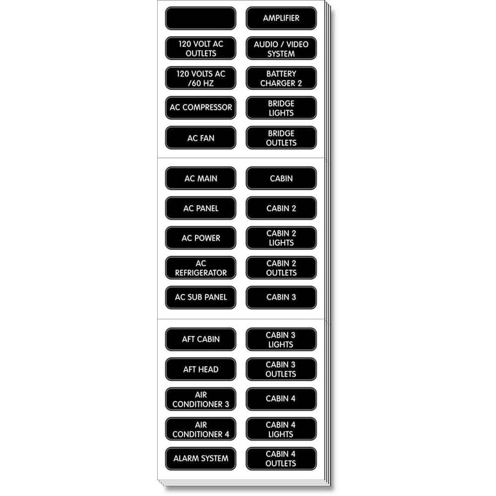 Blue Sea 8067 AC Panel Extended 120 Label Set - 8067 - Anchor Express