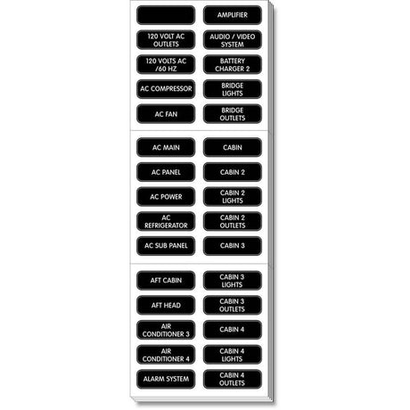 Blue Sea 8067 AC Panel Extended 120 Label Set - 8067 - Anchor Express