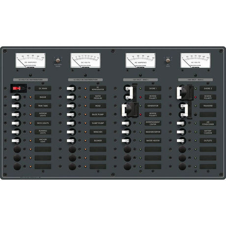 Blue Sea 8086 AC 3 Sources +12 Positions / DC Main +19 Position Toggle Circuit Breaker Panel (White Switches) - 8086 - Anchor Express