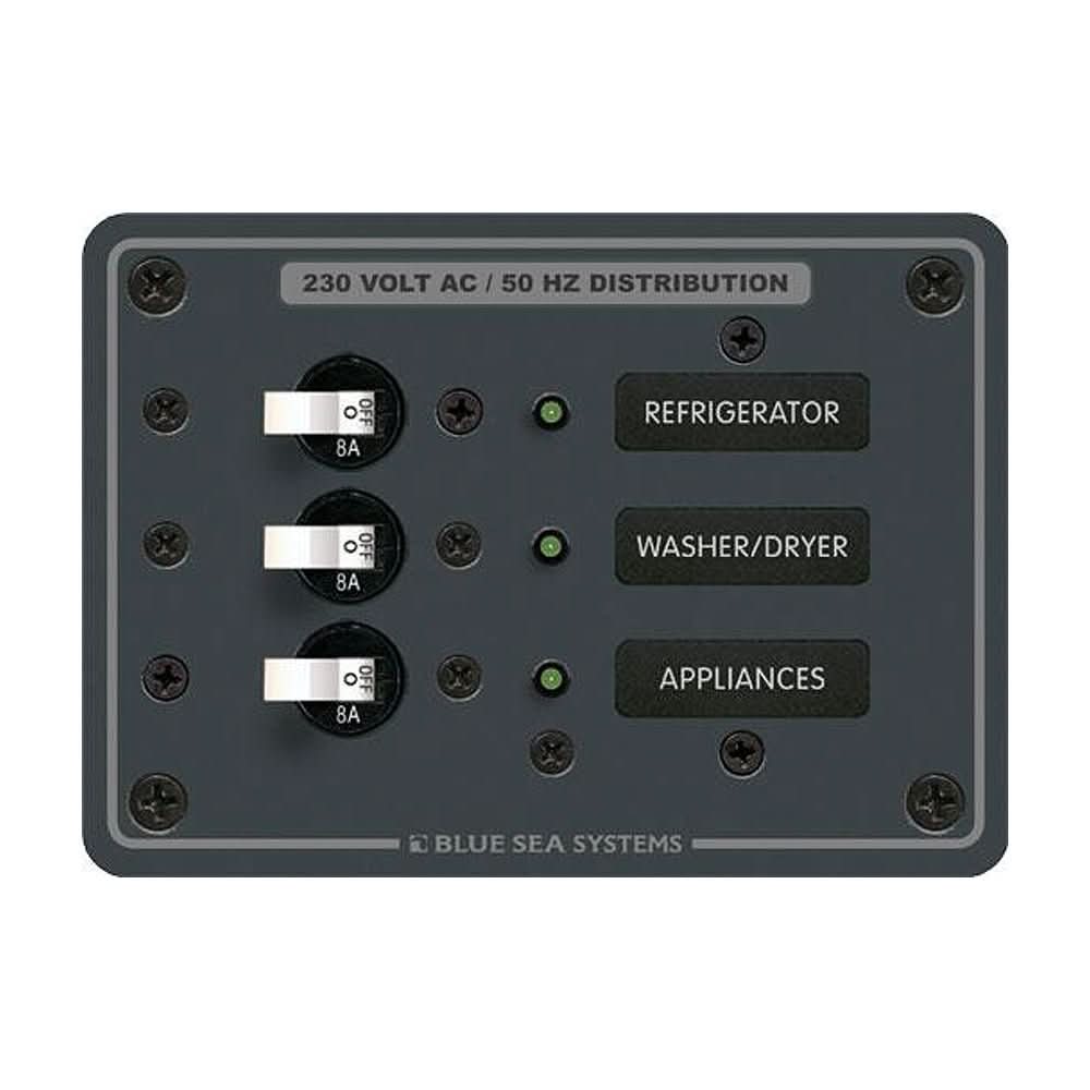 Blue Sea 8158 AC 3 Position 230V (European) Breaker Panal - 8158 - Anchor Express