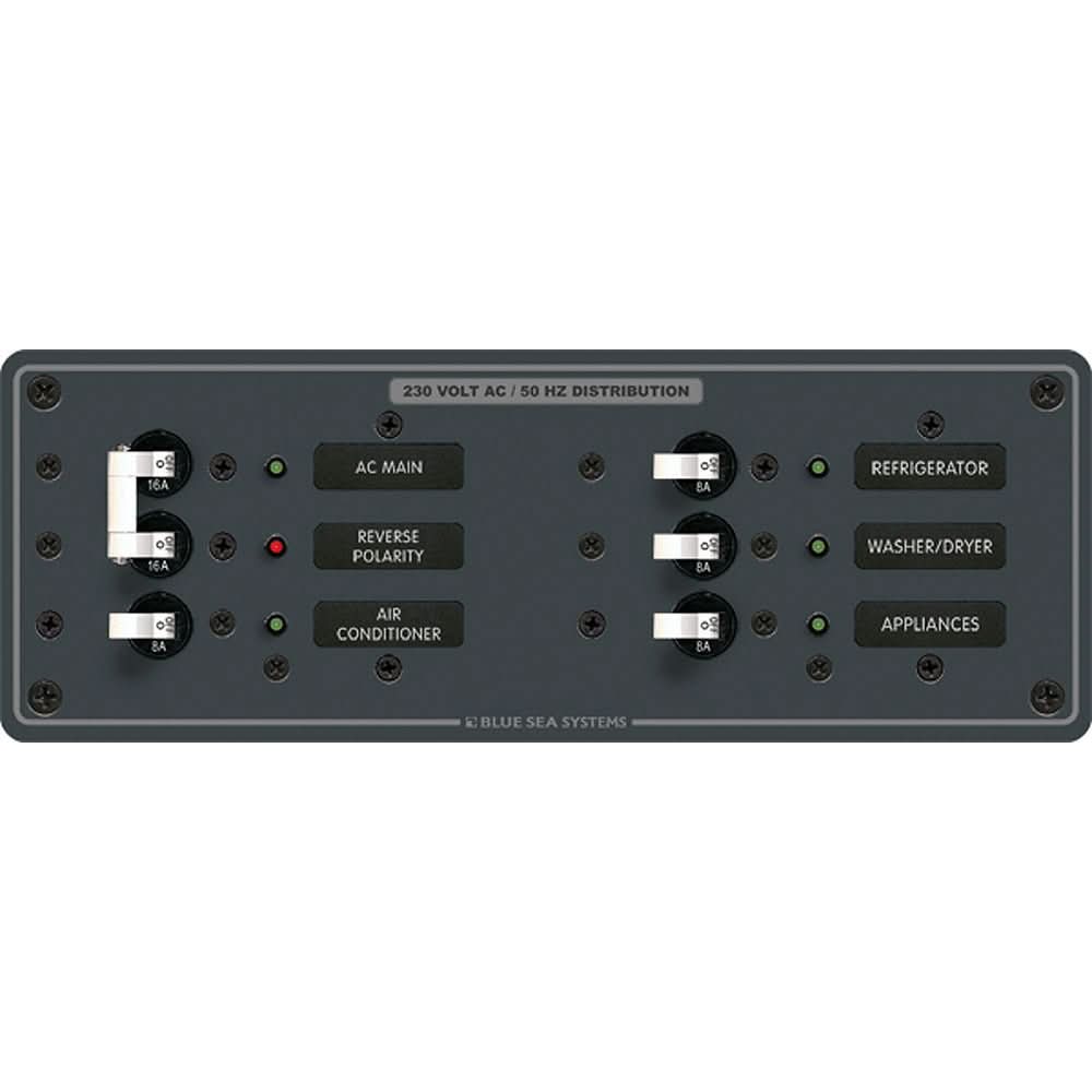 Blue Sea 8199 AC Main + Branch A - Series Toggle Circuit Breaker Panel (230V) - Main + 4 Position - 8199 - Anchor Express