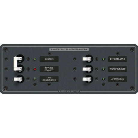 Blue Sea 8199 AC Main + Branch A - Series Toggle Circuit Breaker Panel (230V) - Main + 4 Position - 8199 - Anchor Express