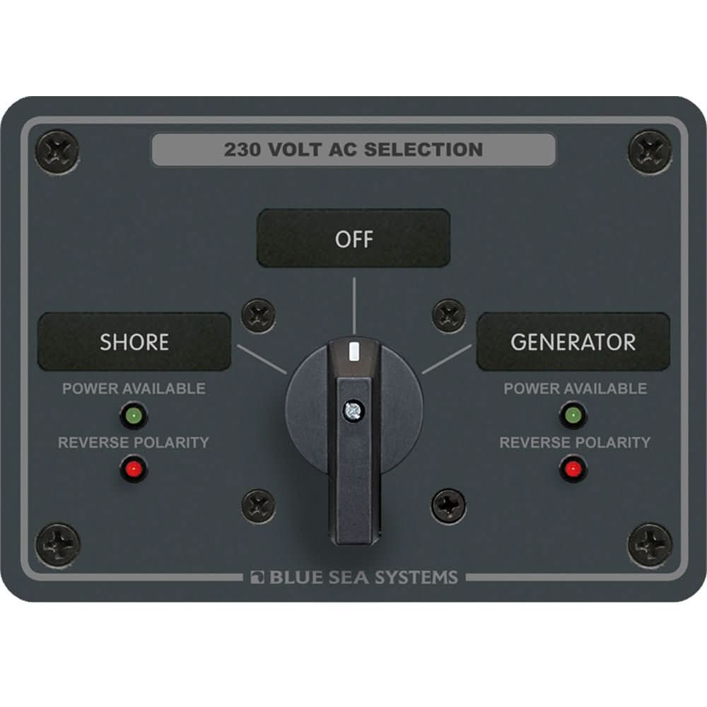 Blue Sea 8359 AC Rotary Switch Panel 30 Ampere 2 Positions + OFF, 2 Pole - 8359 - Anchor Express