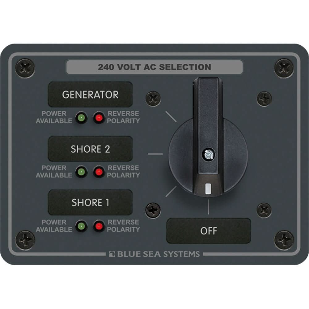 Blue Sea 8361 AC Rotary Switch Panel 65 Ampere 3 Positions + OFF, 3 Pole - 8361 - Anchor Express