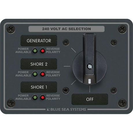 Blue Sea 8361 AC Rotary Switch Panel 65 Ampere 3 Positions + OFF, 3 Pole - 8361 - Anchor Express
